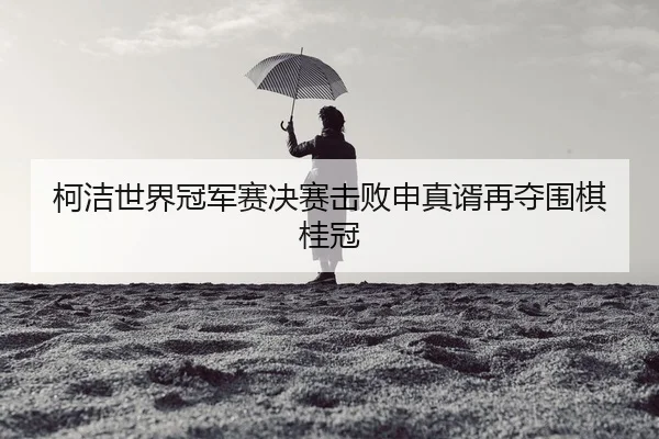 柯洁世界冠军赛决赛击败申真谞再夺围棋桂冠